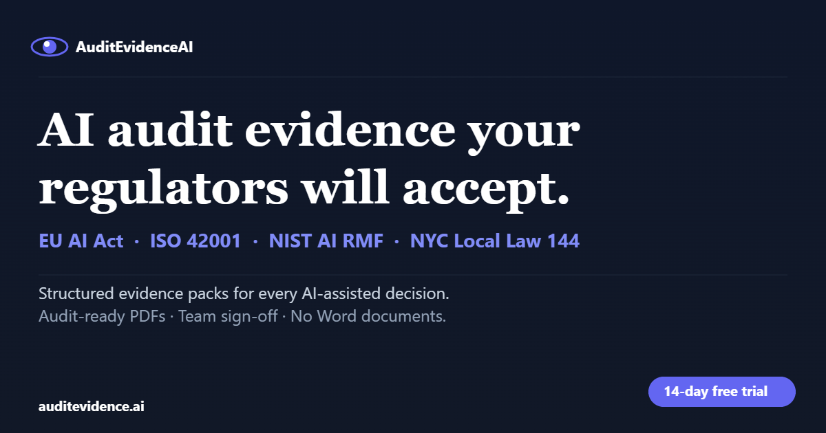 AI Audit Evidence Built for Regulatory Scrutiny | AuditEvidenceAI